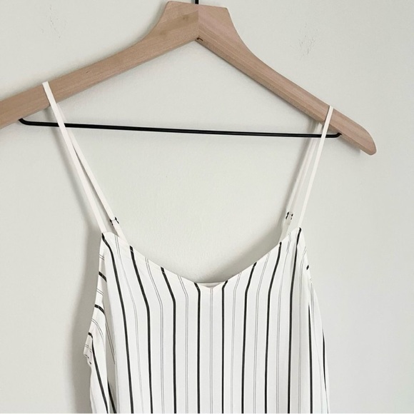 Tibi Women’s Silk Anna Stripe Spaghetti Strap Cami in White and Black Size 0 - Picture 6 of 10